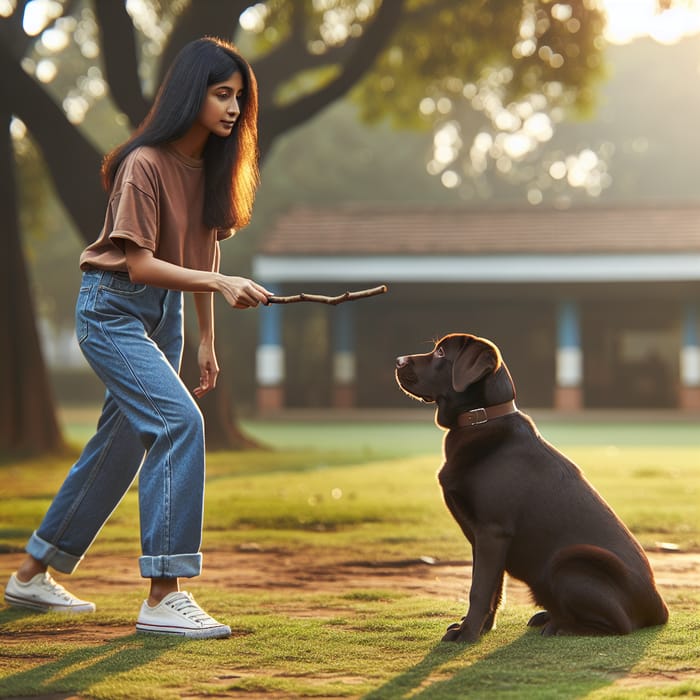 Professional Dog Training - Engaging Scene with Female Trainer