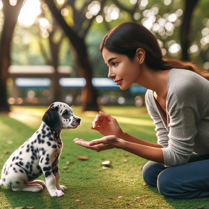 Training a Loving Puppy with Hispanic Trainer