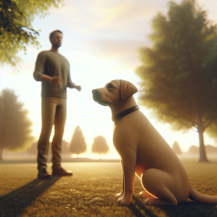 Realistic Dog Training in a Peaceful Park Setting