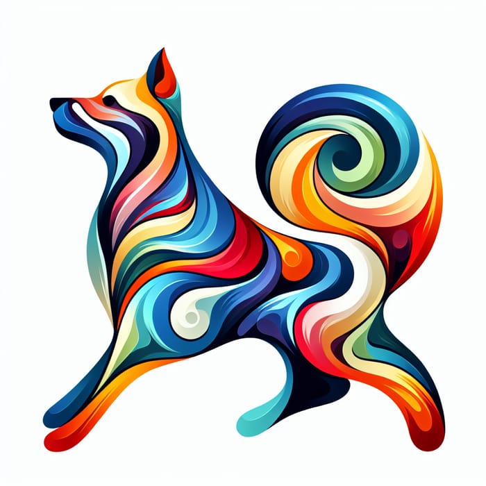 Abstract Dog Art: Vibrant and Dynamic Canine Imagery