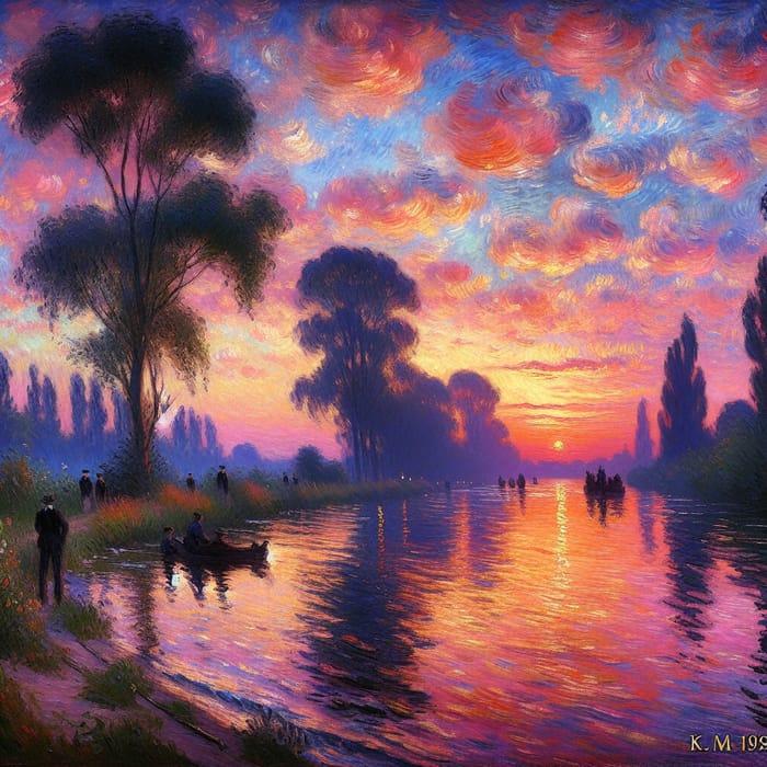 Impressionist Sunset Painting – Nature’s Dazzling Display