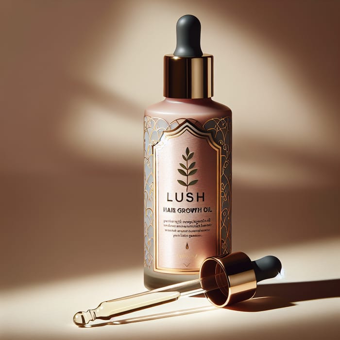 Lush Hair Growth Elixir in Dropper Bottle | Elegant Studio Photography