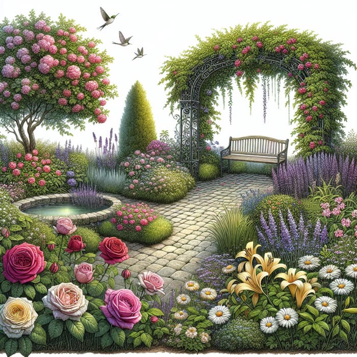 Incredibly Realistic and Breathtaking Garden: Multicolored Roses, Lavender, Lilies & More