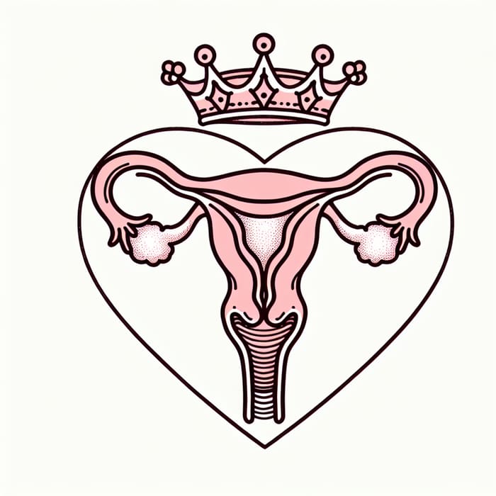 Heart Crown & Uterus Illustration - Unique Design