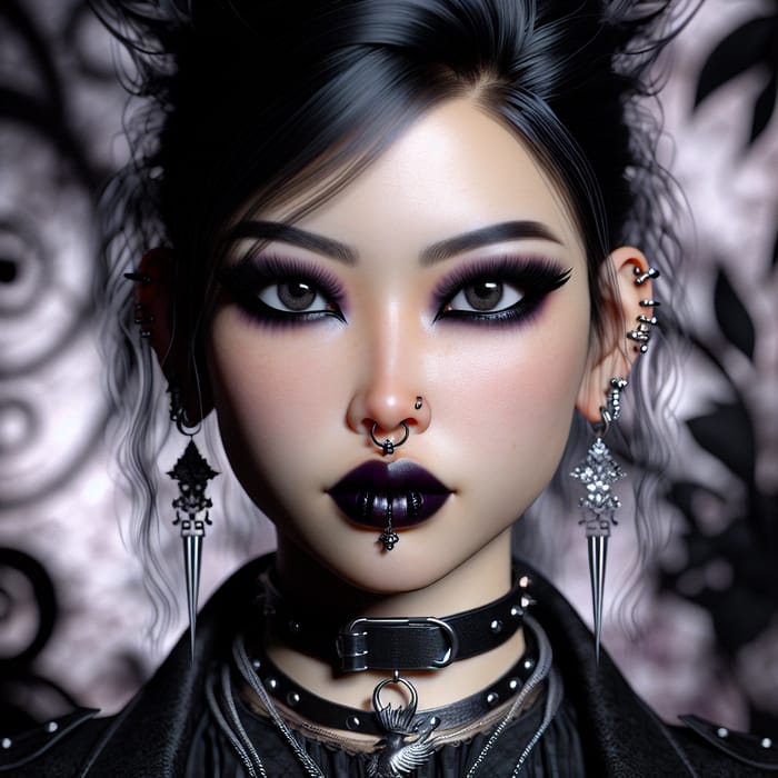 Asian Goth Female Portrait | Edgy Makeup & Spiky Hairstyle