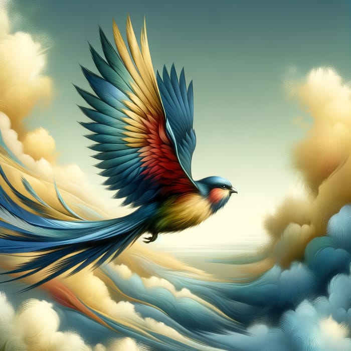 Majestic Bird Soaring with Vibrant Feathers