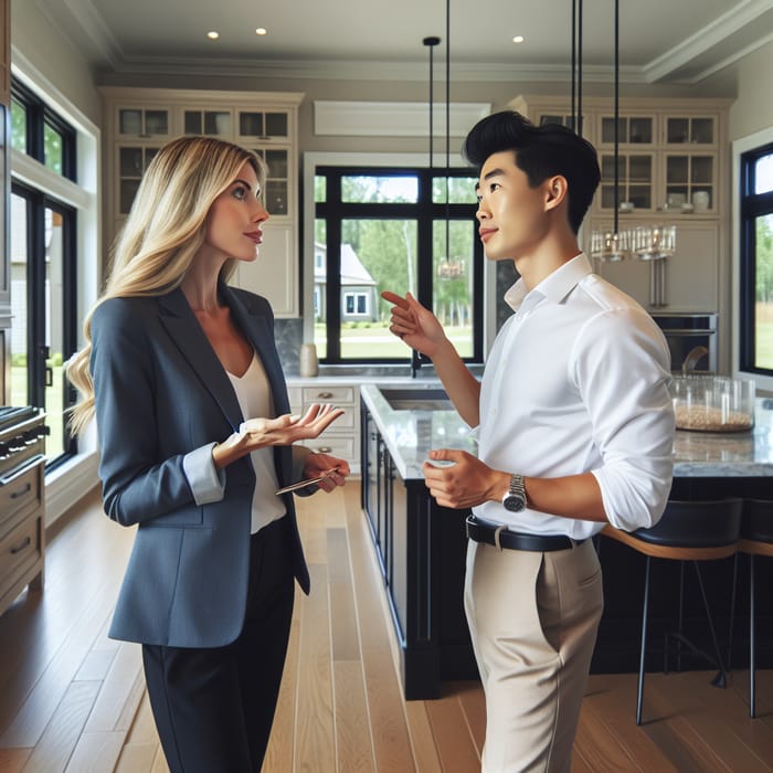 Experienced Female Real Estate Agent Showing Property to Client