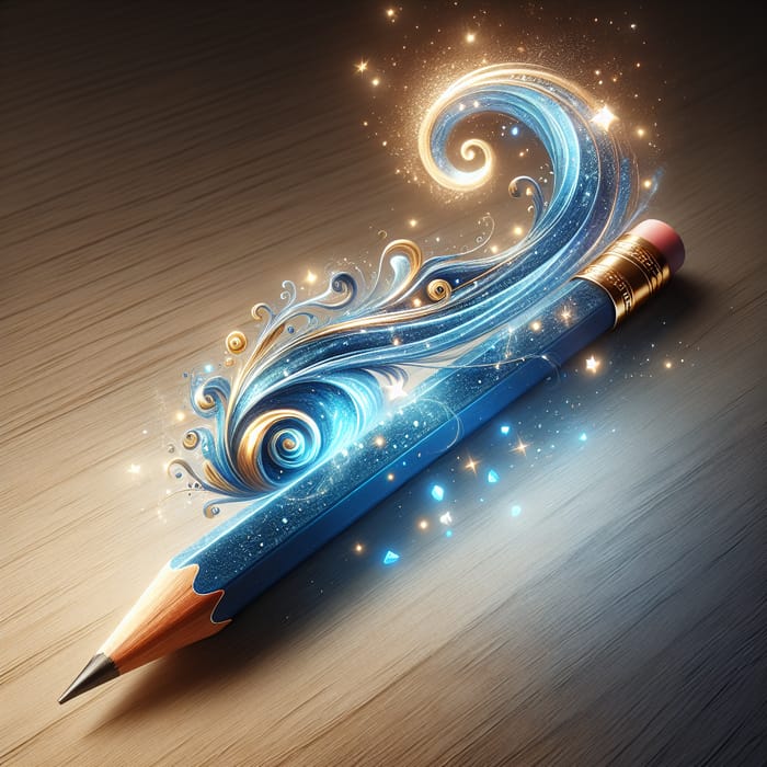 Magic Pencil on Enchanted Wooden Table