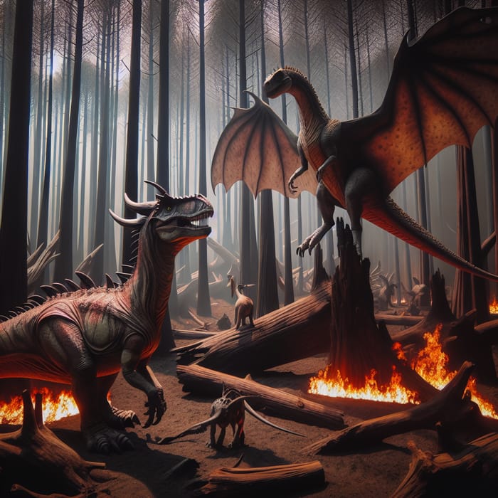 Dinosaurs & Dragons in Scorched Woods