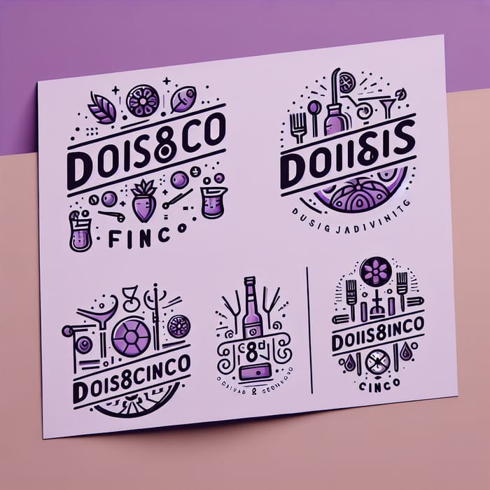 Creative Logo Design for Dois8cinco Bar in Lilac Tones