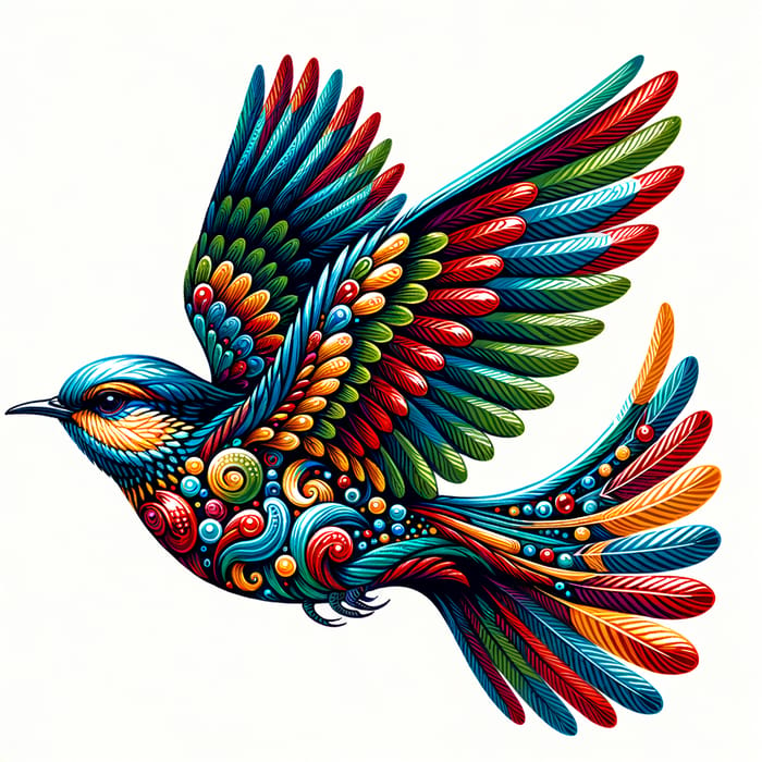 Beautiful Bird in Flight - Stunning Feathers Display