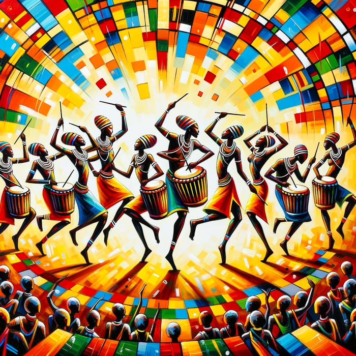 Vibrant African Tribal Dance Painting | Festive Rhythms