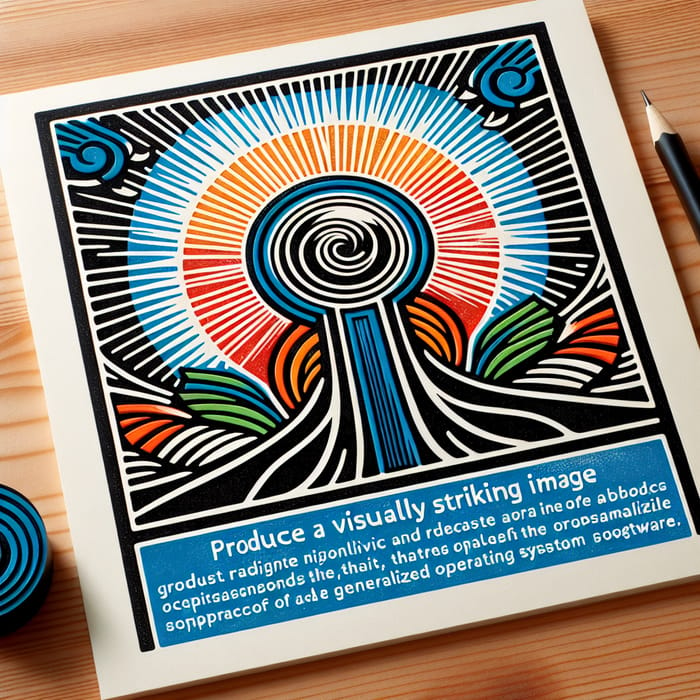 Colorful & Vibrant Linocut Print Design - Linux Inspired Artwork