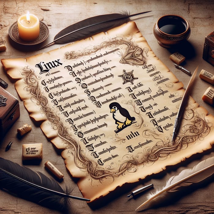 Vintage Linux Commands in Artistic Style