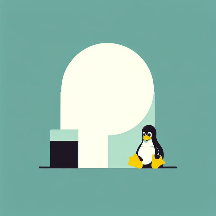 Minimalist Linux Penguin 'Tux' Image