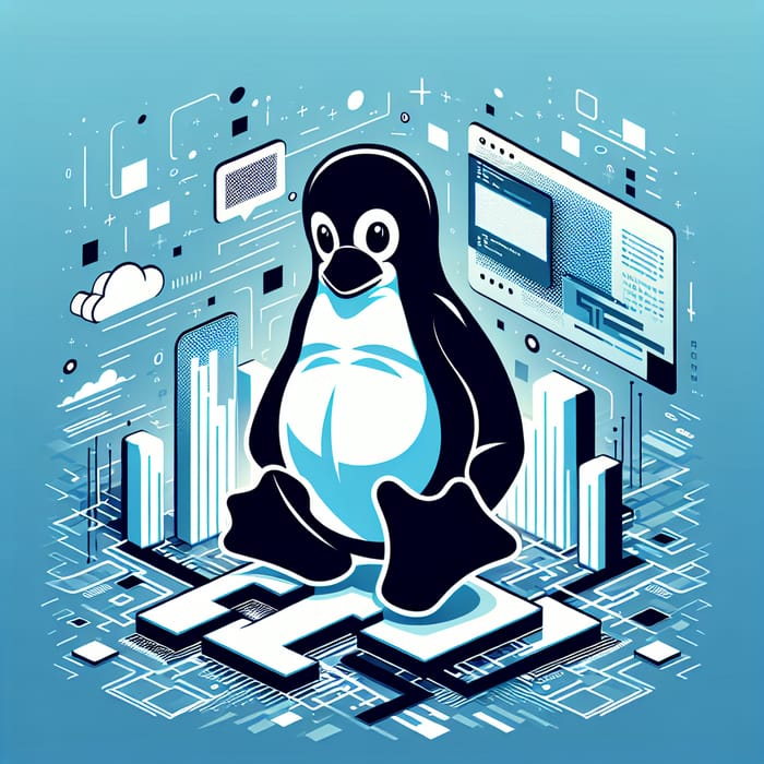 Vector Art of Linux Penguin Mascot