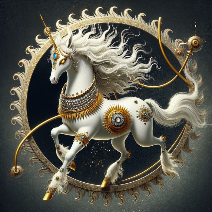 Pokemon Arceus: Mythical White Horse with Golden Wheel