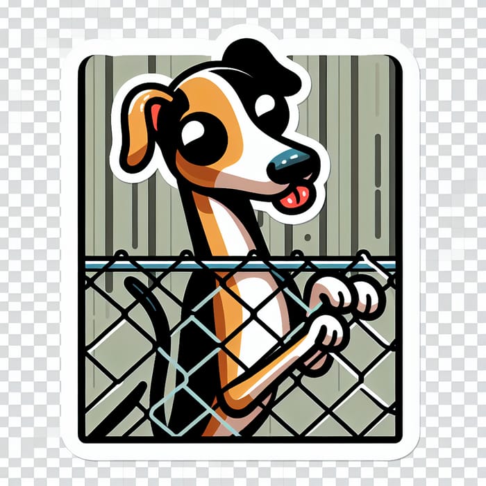 Cute Tricolor Skinny Greyhound Sticker Dog | Unique Design