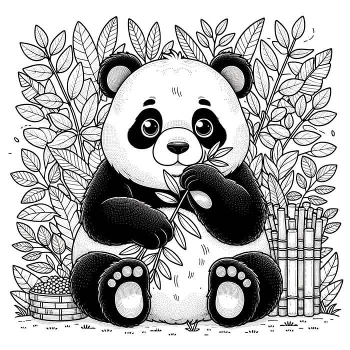 Cute Panda Coloring Page for Kids | Fun and Creative Activity