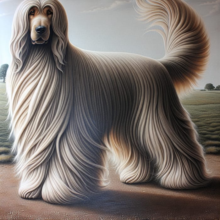 Majestic Dog with Exceptionally Long Hair