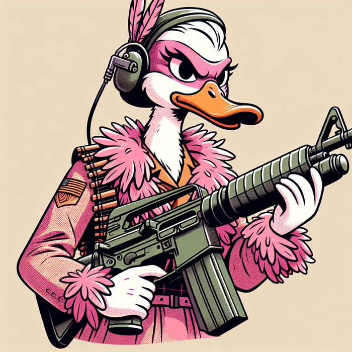 Girly Duck Armed with Machine Gun