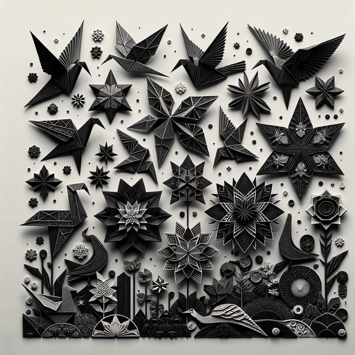 Black Origami Wallpaper - Stylish Desktop Decor