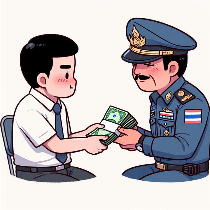 Thai Police Officer Busts Bribery Scene