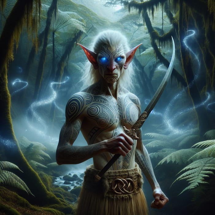 Patupaierehi: Maori Mythical Creature with White Skin and Ethereal Aura