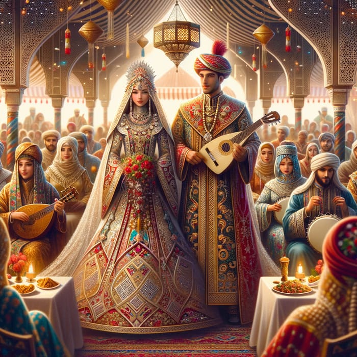 Magical Moroccan Wedding Scene | Vibrant Attire & Music