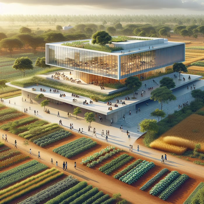 Agro University Modern Building - Lush Agricultural Campus