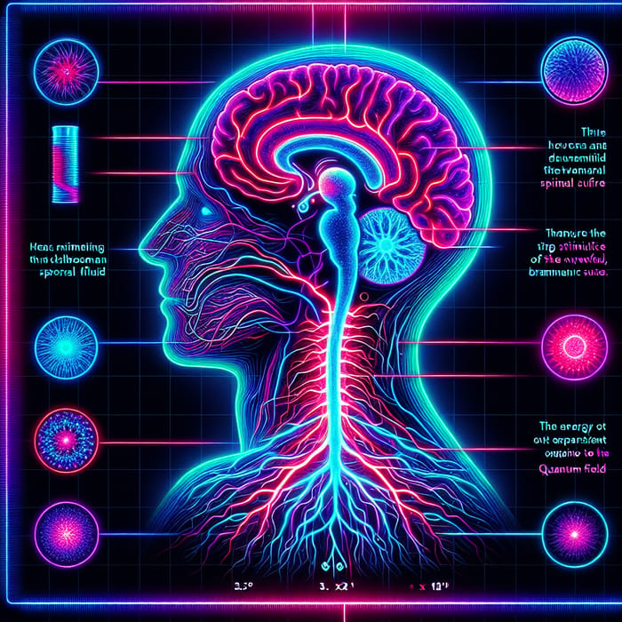 Neon Physiological Awakening in Nervous System Diagram