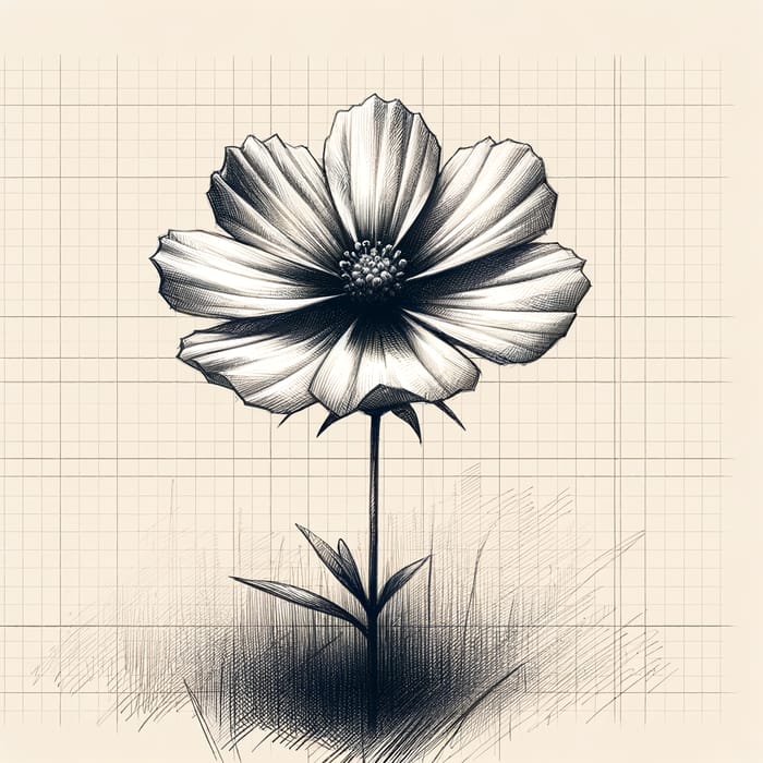 Detailed Sketch of a Beautiful Flower