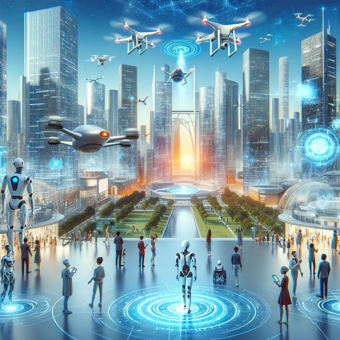 Futuristic Artificial Intelligence Cityscape