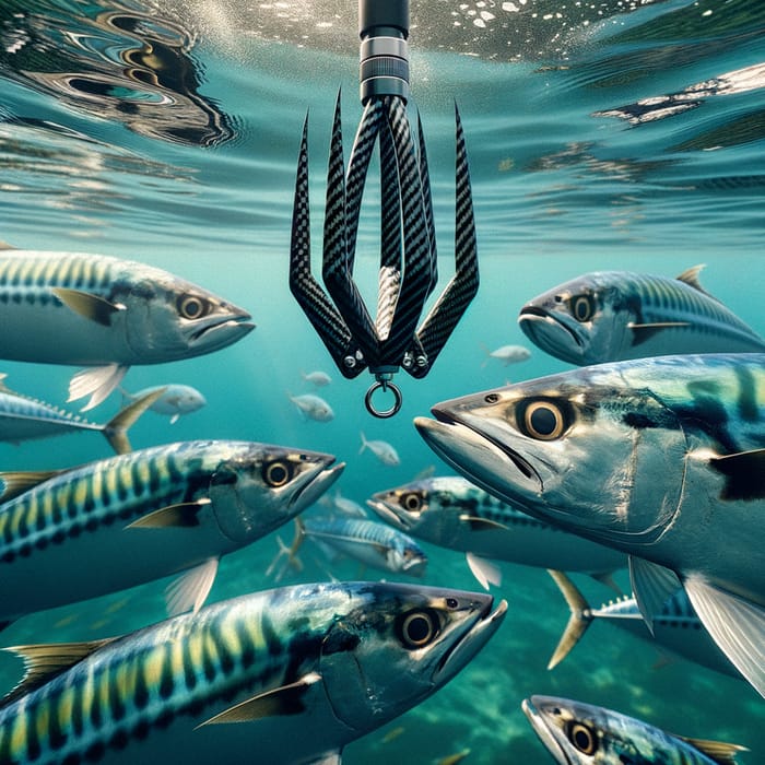 Fish Horse Mackerel in Water with Carbon Fiber Fishing Hook