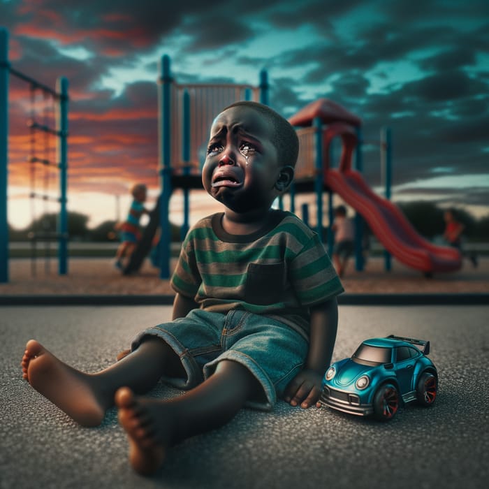 Upset Black Child Crying