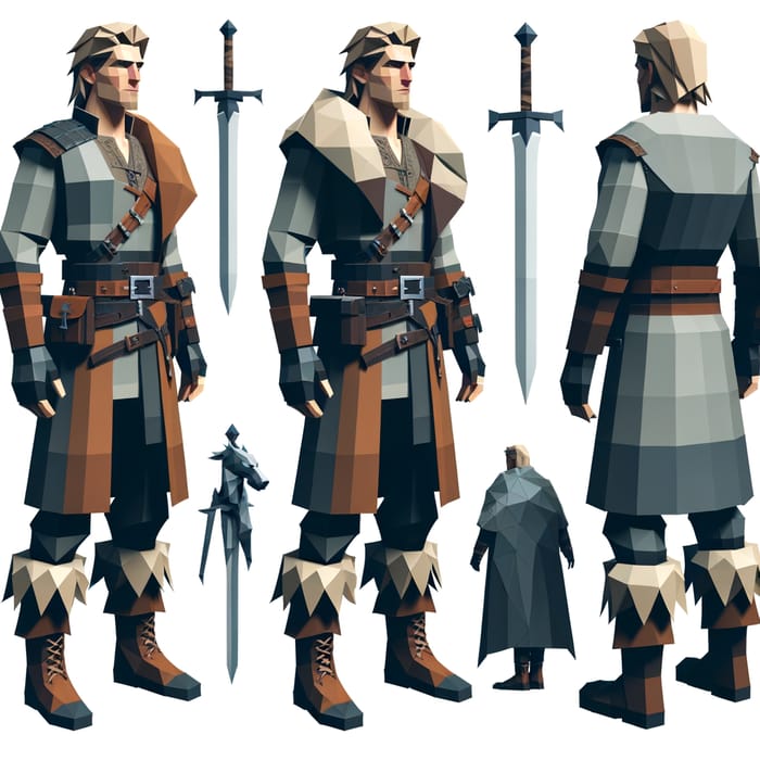 Stylized Game Character | Low-Poly Scandinavian Man - Fantasy Design