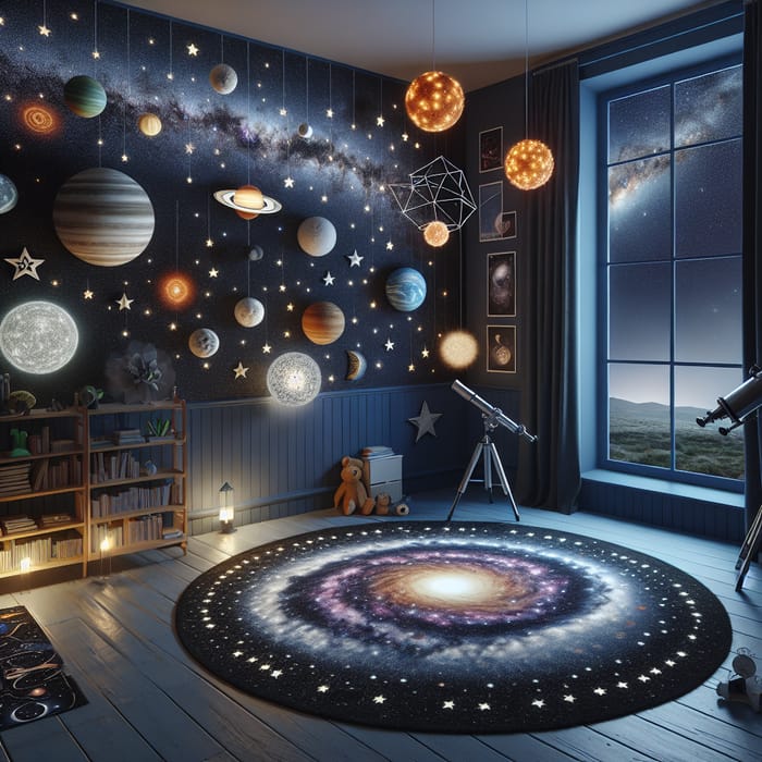 Child's Universe: Enchanting Galactic Bedroom for Young Stargazers
