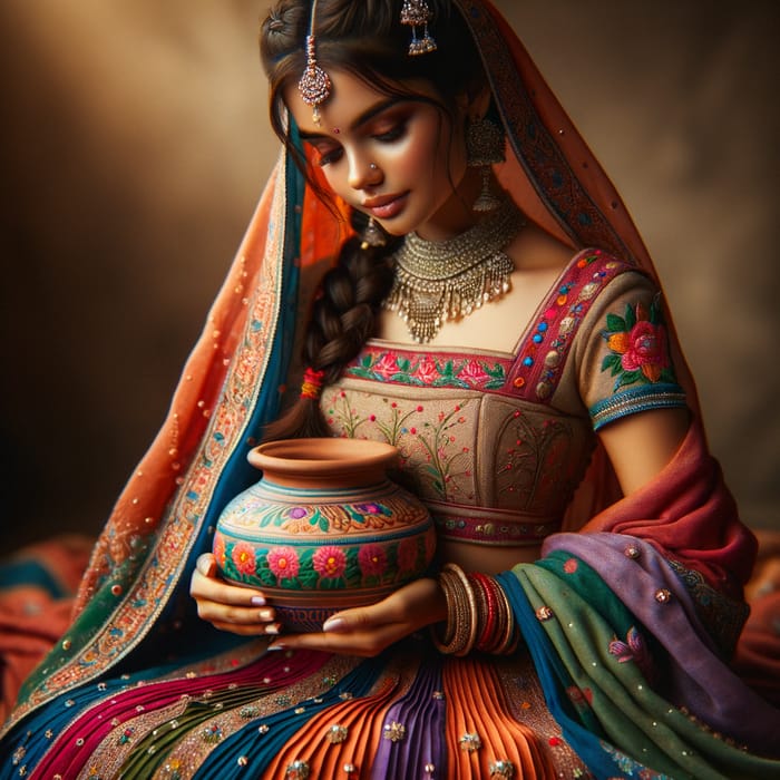 Traditional Indian Girl in Vibrant Lehenga | Cultural Heritage