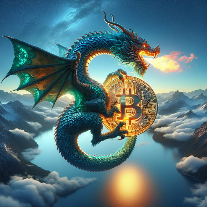 Dragon and Bitcoin - Majestic Twilight Encounter