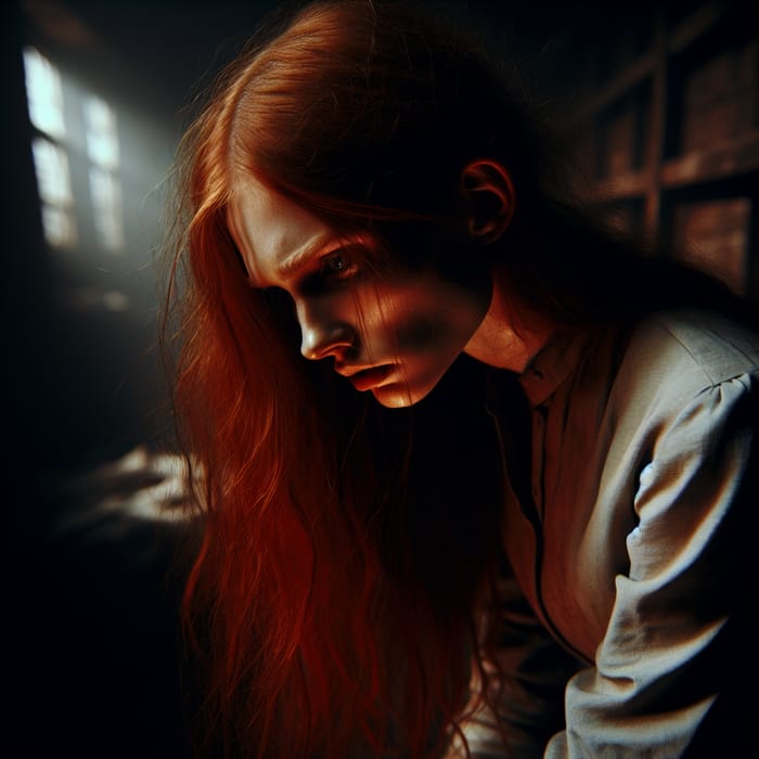 Captivating Female Depression: Surreal Dystopian Portrait