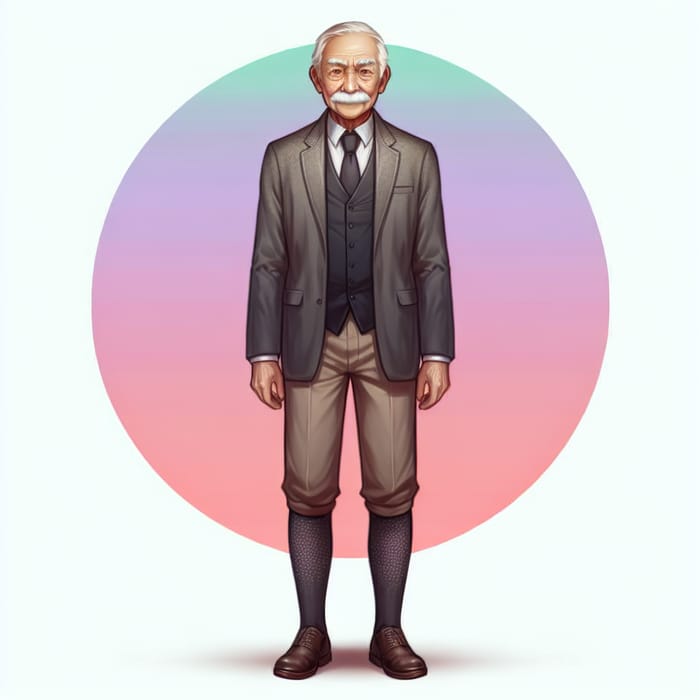 Benevolent Elderly Man in Formal Attire and Black Socks