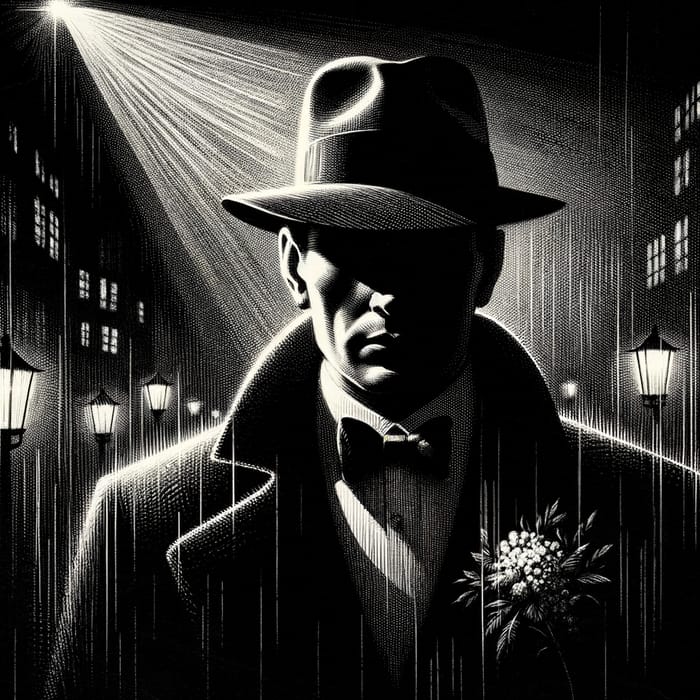 Enigmatic Figure in Shadows: Classic Noir Drama