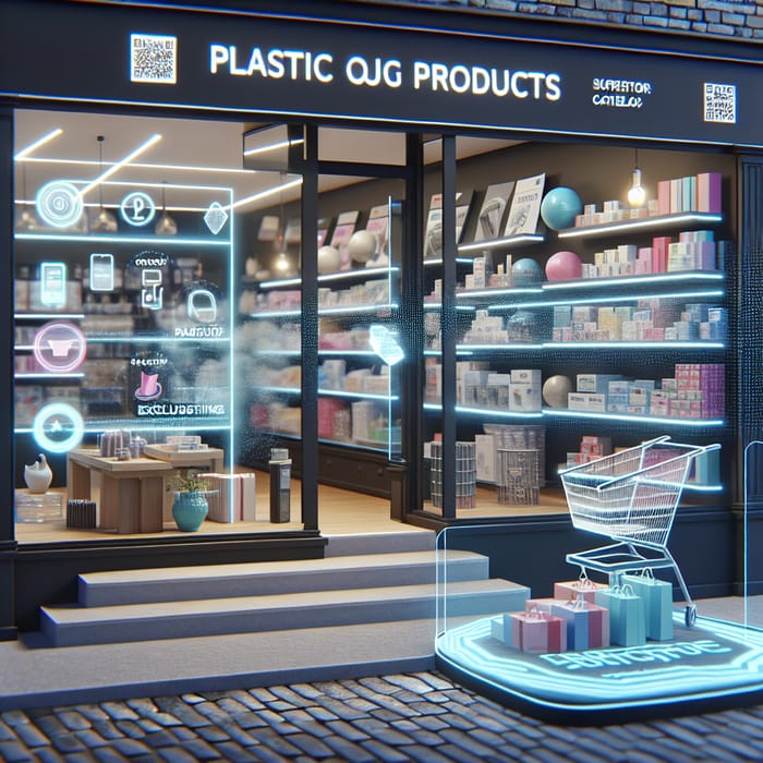 Plastic Products Store with QR Code 3D Hologram Catalog | Transformative Visual Experience