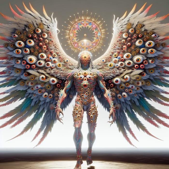 Biblical Angel Boss: Divine Being with Myriad Eyes & Six Wings