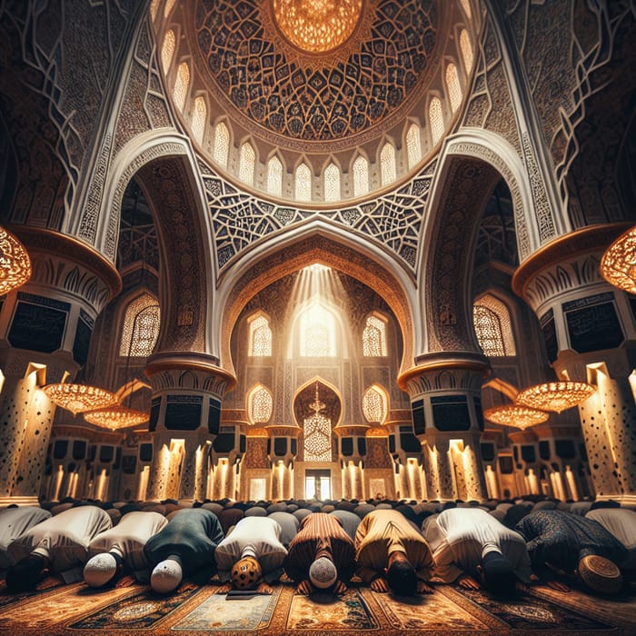 Men Praying in Stunning Mosque
