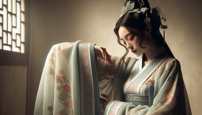 Contemplative Chinese Woman in Hanfu Dreams