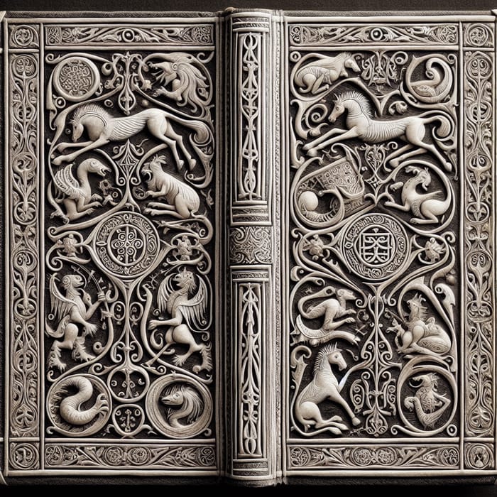 Intricate Medieval Book Cover Design