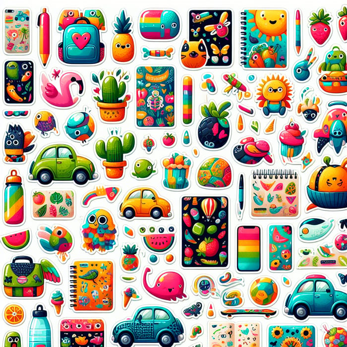 Lively & Vibrant Sticker Designs for Kids | Animals, Fruits, Cars & More