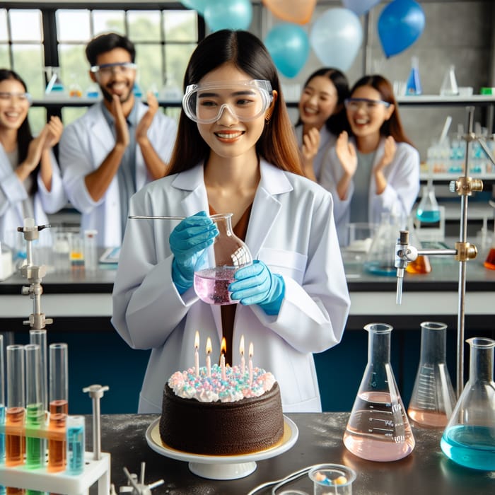 Female Chemical Engineer Birthday Celebration | Lab Party