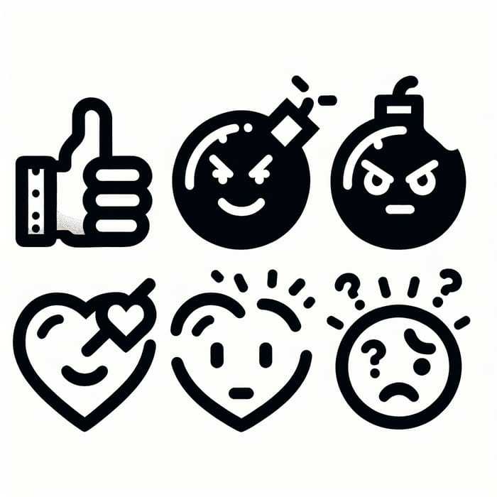 Minimalist Black & White Emojis: Elegant Iconography